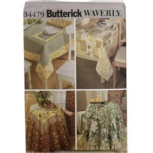 Butterick B4479 Waverly Tablecloth Table Topper Napkins Placemat UNCUT